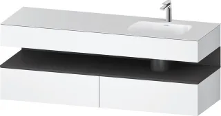 Duravit Qatego Einbauwaschtisch mit Konsolenwaschtischunterbau Weiß Matt 1600x550x600 mm - QA4796049 QA4796049180000