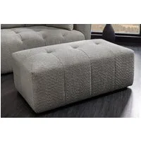 riess-ambiente Fußhocker ROYAL 120cm grau - Bouclé, Federkern, Ziersteppung, Federkern, modern (Einzelartikel, 1 St), gepolsterter Sitzhocker - ideal für Ankleide, Garderobe & Wohnzimmer