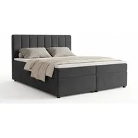 Deine Möbel 24 Boxspringbett VIKA Komplettbett Polsterbett Boxbett Bonellfederkernmatratzen H3 (Boxbett Taschenfederkern-Matratzen H4 optional, 1-St., Matratzen H3 / H4 zur Auswahl, Beige Grau Hellgrau Dunkelgrau Schwarz), inkl Topper Bettkästen, 120