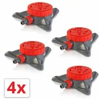 Grafner Bewässerungssystem Kreis- Rasensprenger 4er Set 8 Sprüh-Funktionen, (48-tlg), 8 Sprühwinkeleinstellungen