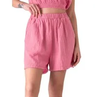 WENOR Shorts Shorts Musselin Sommer-Hose, 100 % Baumwolle, elastischer Bund luftiger Schnitt, mit Komfortbund & Seitentaschen