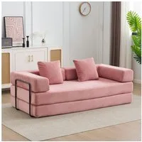 Vankel Loungesofa Faltbares Schlafsofa, bequemes Cord Bodensofa für kleine Räume, 4-in-1 Klappsofa für Wohnzimmer, Schlafzimmer, Büro oder Gäste