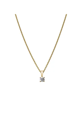 Lyomi Anhänger mit Kette 585/- Gelbgold 1 synth. Diam. 0,25 ct.