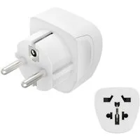Hama Reiseadapter Typ E und F, 3-polig, universal, Welt nach Europa, Weiß Reiseadapter Typ EF (Konturenstecker)