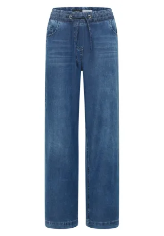 Cecil - High Waist Wide Leg Jeans im Loose Fit blau - Gr. - 30