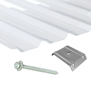 PVC | BioLine | Terrassendach-Set | Spundwand | 35/207 | 1,5 mm | klarbläulich