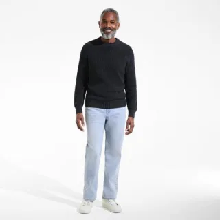 Stretch-Denim Jeans, Classic Fit, Herren,  Schwarz, Baumwoll-Mischung, by Lands' End