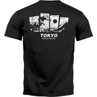Neverless Print-Shirt Herren T-Shirt Backprint Japan Tokyo Große Welle Kanagawa Japanische mit Print