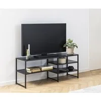 freiraum TV-Regal Seaford, in schwarz, MDF, Stahl - 120x46x33cm (BxHxT)
