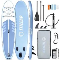 Fitleap Inflatable SUP-Board SUP Board Set mit Hochdruckpumpe, verstellbarem Paddel und Rucksack -…, Robustes Material, Komplettes SUP-Set, stabil, Leicht transportierbar