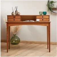 IDIMEX Schreibtisch MILANO, Home Office Tisch mit 4 Schubladen aus Massivholz kastanie