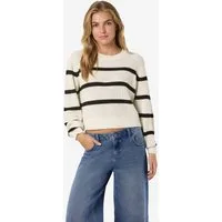 Noisy may Strickpullover NMMAYSA L/S STRIPE O-NECK KNIT NOOS