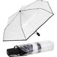 iX-brella Taschenregenschirm Minischirm Transparent Automatik mit Lens-Effekt, Lens-Effekt