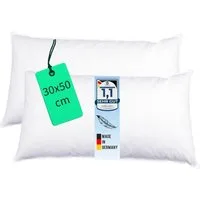 Luxusfeder Kissenfüllung 2er Set Daunenkissen 30x50 cm Daunenfüllung Sofakissen Füllkissen, Made in Germany