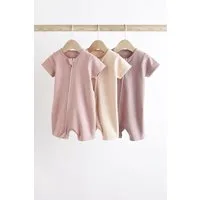 Next Strampler 3er-Pack Baby-Strampler mit 2-Wege-Reißverschluss (3-tlg)