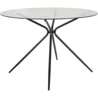 OTTO home Glastisch Silvi (Esstisch, Glastisch, Küchentisch), rund, Ø 110 cm, schwarzes Metallgestell