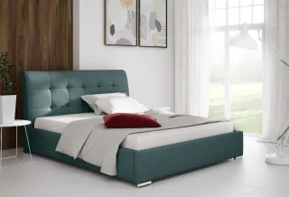 Polsterbett Doppelbett MATTIS Komplettset Stoff INARI GRÜN 180x200cm