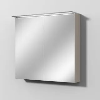 Sanipa Reflection Spiegelschrank MALTE 80 mit LED-Aufsatzleuchte, Kaschmir-Matt SD1521U