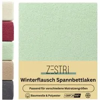 Zestri Spannbettlaken Winterflausch Bettlaken, kuschlig & weich, bis 40 cm Steghöhe, Gummizug: rundum, für normale Matratze Wasserbett Boxspringbett, Teddyflausch