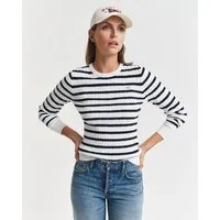 Gant Rundhalspullover STRETCH COTTON CABLE STRIPE C-NECK