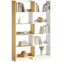 MC Star Bücherregal Drehbares Eckregal (350) mit 5 Ablagen, ausziehbares, L-förmiges Regal, 60–111 x 24 x 164 cm, Eiche