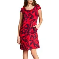 Caspar Sommerkleid SKL026 knielanges elegantes Damen Sommer Leinenkleid Luftig leicht, figurumspielende Form, mit seitlichem Jersey-Einsatz