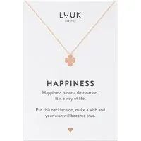 LUUK LIFESTYLE Kette mit Anhänger Kleeblatt, Glücksbringer, vierblättriges Kleeblatt als Talisman, lucky charm