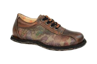Eject 17956 Street Damen Schn?r-Halbschuhe Braun Orange Multi Bequem Echtleder