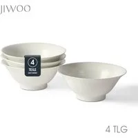 JIWOO Schüssel 4er Ø20cm, Japanische Ramenschüssel Suppenschüssel bowl Pastaschüssel, Keramik, (Schüsselset, 4-tlg), Bowl Hochwertiges Schüsseln Weiß Schüssel Mikrowellenofen Spülmaschine