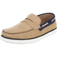 Coolwalk Herren Mokassin Slip-on Freizeitschuh in Velours-Optik Slipper (91977396) Flach Slipper in Beige