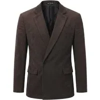 Allthemen Anzugsakko Herren Sakko mit Kordmuster aus Baumwolle Anzugjacke Retro Regular Fit
