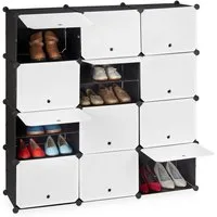 relaxdays Schuhregal Schuhschrank Stecksystem 24 Fächer, Bausatz 24-tlg.