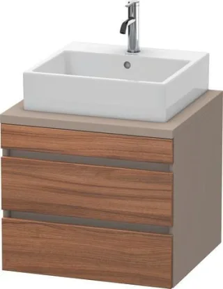 Duravit DuraStyle Konsolenwaschtischunterbau wandhängend Nussbaum & Basalt Matt 600x548x512 mm - DS5 DS531507943