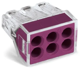 WAGO Verbindungsdosenklemme 773-106, 6- Leiter, transparent, 50 Stück