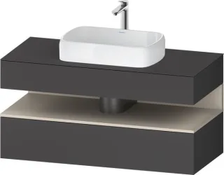 Duravit Qatego Konsolenwaschtischunterbau wandhängend Graphit Matt 1200x550x600 mm - QA4732083490010 QA4732083490010