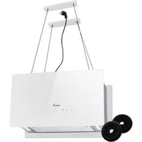 KKT KOLBE Inselhaube Dunstabzugshaube Inselhaube CUBE60-Serie 60cm Abzugshaube / Inselhaube / Umluft / Weiß / Glas / Touch LED / WiFi