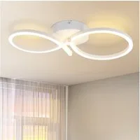 ZMH LED Deckenleuchte Wohnzimmer 8-förmige Schwarz/Weiß Deckenlampe 12/24W 3000K Flur, Augenschutz, Einfache Installtion, LED fest integriert, Warmweiß, Modern praktische Schlafzimmerlampe Küche