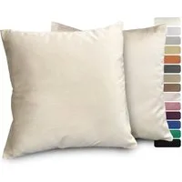 Beautex Kissenhüllen Samt 2er Set, Premium Kissenbezug, Sofa- und Dekokissen, (2 Stück), extra weich, viele Farben und Größen, verdeckter Reißverschluss