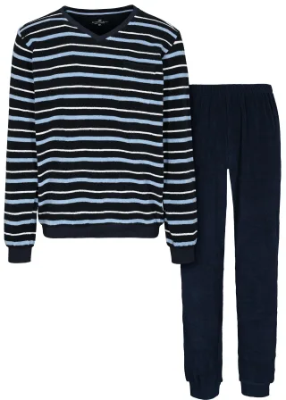 BASEFIELD - He.-Pyjama Frottee ink stripe - Gr. - L