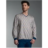 Trigema Schlafanzug TRIGEMA Pyjama Langarmshirt mit Karo-Muster (1 tlg)