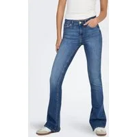 ONLY Bootcut-Jeans ONLBLUSH – Bootcut-Jeans mit Mid Waist für bequeme Silhouette Abriebeffekte, modisch, bootcut fit, Eingrifftaschen, unifarben