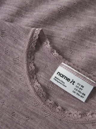NAME IT - NMFWANG WOOL NEEDLE LS TOP SOLID NOOS - Gr. - 92