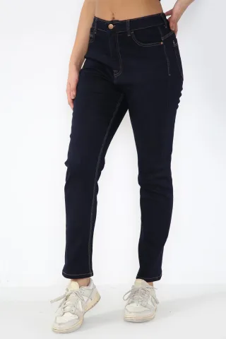 Damen Magic Shaping High Waisted Straight Leg Jeans in Indigoblau
