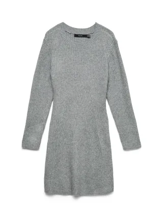 VERO MODA - VMJOSANNA LS SHORT DRESS NOOS Medium Grey Melange - Gr. - M