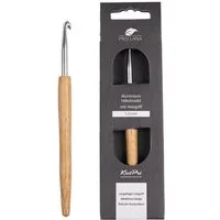 KnitPro Häkelnadeln KnitPro NATURAL Aluminium Häkelnadel, Garnhäkelnadel mit Holzgriff, Birkenholzgriff, Aluminium, 0,5-12 mm