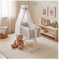 VitaliSpa® Babybett, Weiß, 40x90 mit Rollen, 1-tlg.