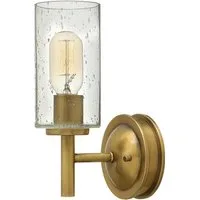 Elstead LIGHTING Wandleuchte, Leuchtmittel nicht inklusive, Wandlampe Leuchte Stahl Glas Messing H 26,2 cm Flurlampe