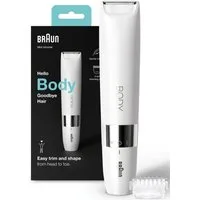Braun Elektrokörperrasierer BS1000, Aufsätze: 1, Körpertrimmer zum einfachen Trimmen & Formen, + 1 Extra, BS1000, Weiß