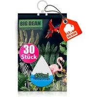 BigDean Luftentfeuchter 30er Pack XL Luftentfeuchter Kleiderschrank - je Beutel bis zu 450ml, für 5 m³ Räume, Entfeuchtung 0,01 l/Tag, Tank 0,45 l, Stromlos, Geräuschlos