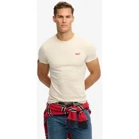 Superdry Rundhalsshirt ESSENTIAL LOGO EMB TEE aus Baumwolle und Single Jersey, Slim Fit, Kurzarm, hüftlang